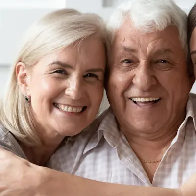 close up of older couple